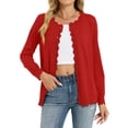 thumbnail image 1 of Chiclily Women's Long Sleeve Cardigan Lightweight Button Down Knit Sweater, S-2XL, 1 of 7