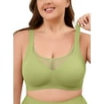 thumbnail image 1 of Chiclily Women's Wireless Bras Comfort Everyday Full Coverage Bra Green 2XL Supportive T-Shirt Bra, 1 of 8