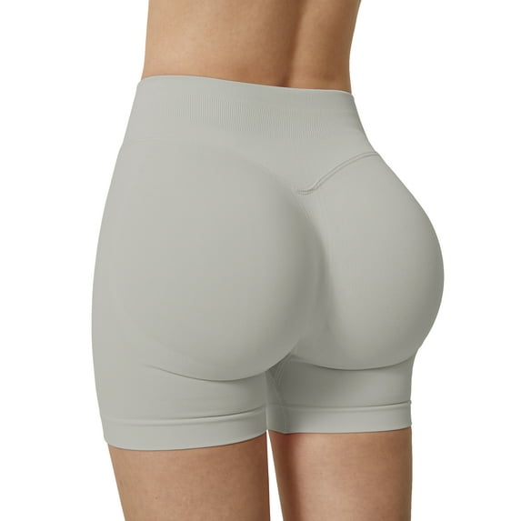 Chiclily Womens High Waisted Quick-Dry Shorts with 4-Way Stretch Technology for Daily & Sports Activities, Light Gray L