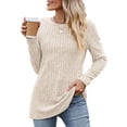 thumbnail image 1 of Chiclily Womens Long Sleeve Shirts Lightweight Pullover Sweaters Apricot 2XL Crew Neck Tunics Tops, 1 of 6