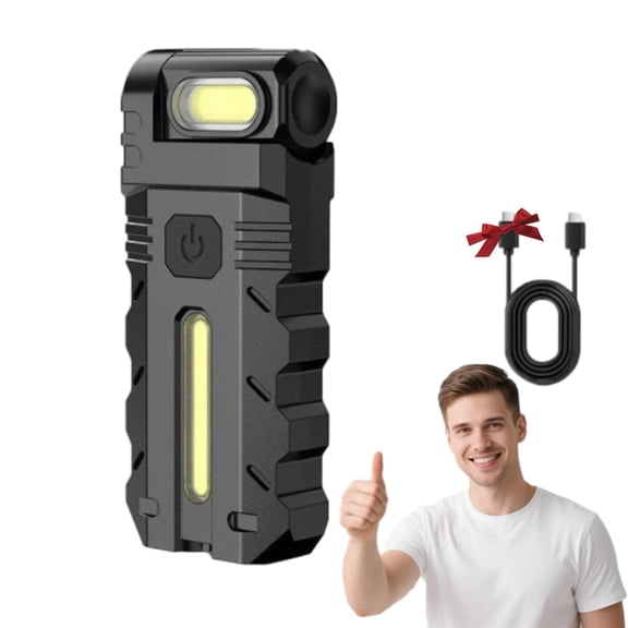 Chiclom LED Work Light – 180° Rotating Head Flashlight, Dual Beam, Magnetic Base, USB C Rechargeable, Pocket-Sized(1pc)