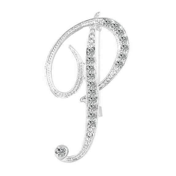 Chicmine 1 Pc Fashion Unisex Rhinestone English Letters Alphabet A-Z Brooch Pin Ornament