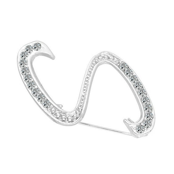 Chicmine 1 Pc Fashion Unisex Rhinestone English Letters Alphabet A-Z Brooch Pin Ornament