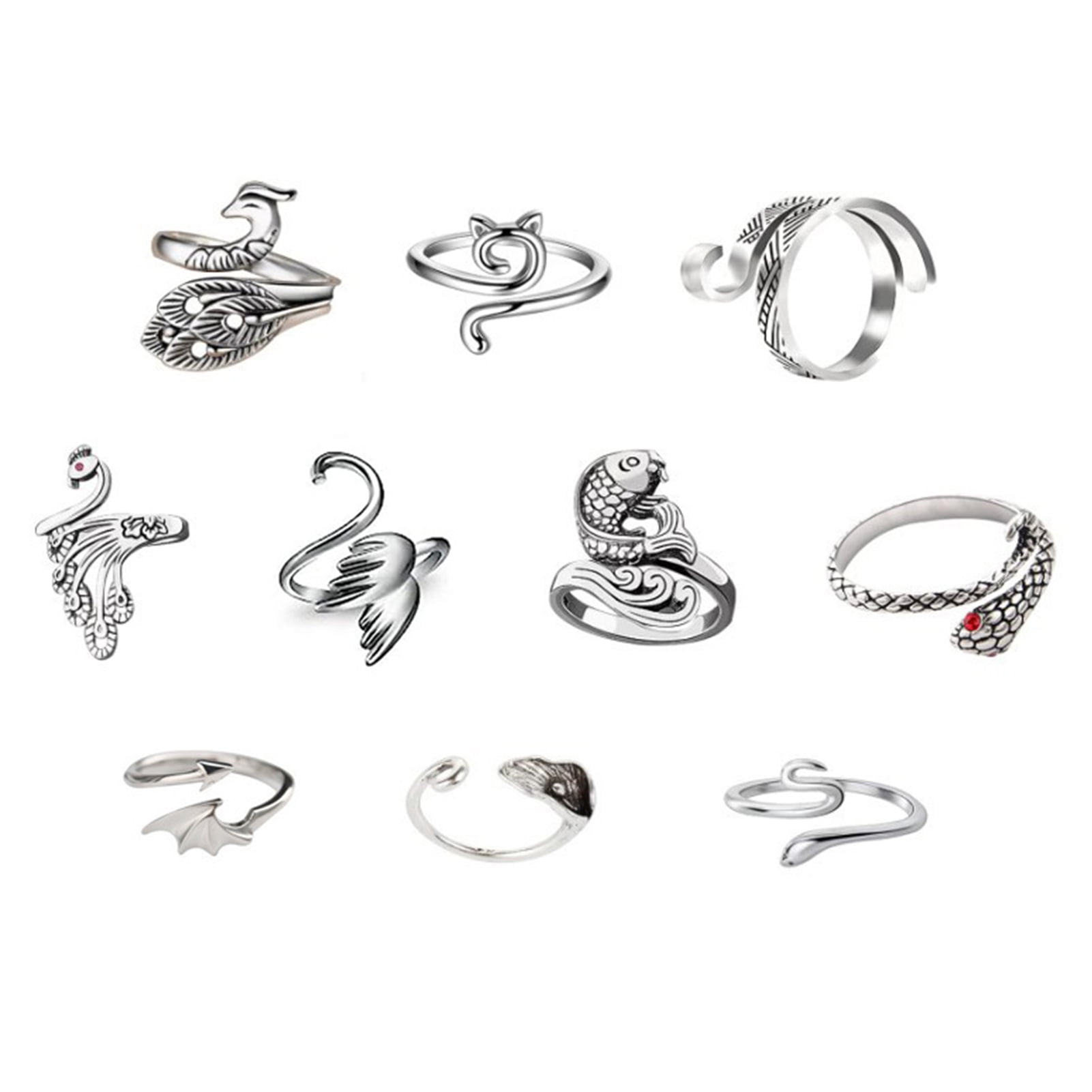 Hztyyier 5Pcs Knitting Loop Rings - Adjustable Steel Stitch Markers For Faster Crocheting