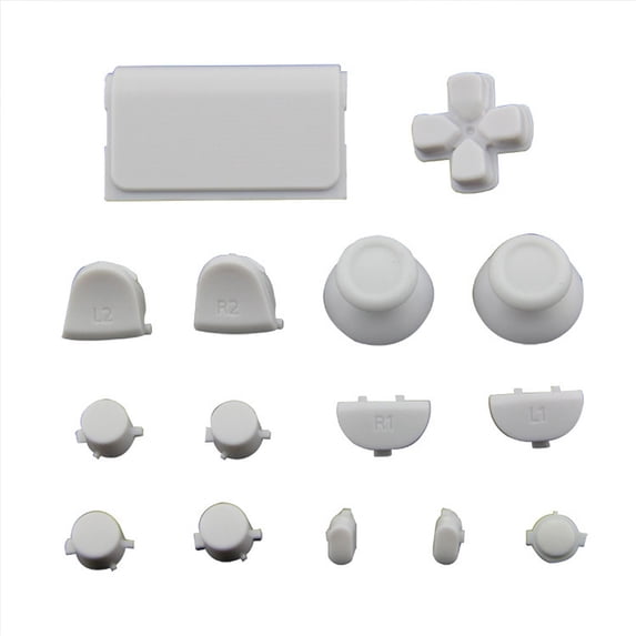 Chicmine 15Pcs/Set Replacement Parts Solid Color Buttons Kit for PS4 Controller Gamepad