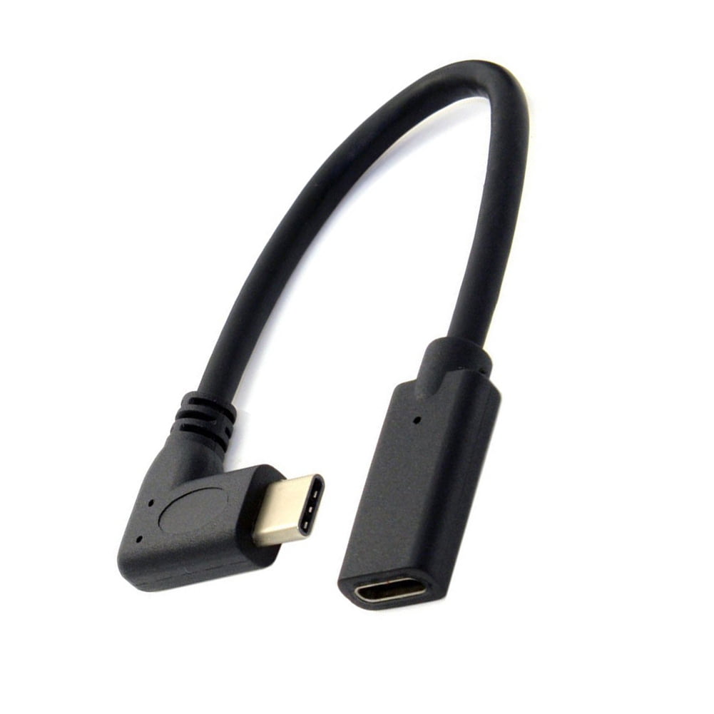 Chicmine 20cm USB 3.1 Type C Male to Female 90 Degree Right Angled ...