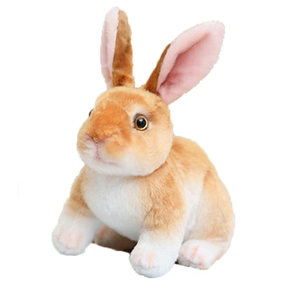 Chicmine 3D Rabbit Doll Creative Simulation Rabbit Doll Sitting Squatting Posture Standing Long Ear Bunny Plush Doll Stuffed Animal Toy Mascot Plush Toy Easter Decorations Kids Present