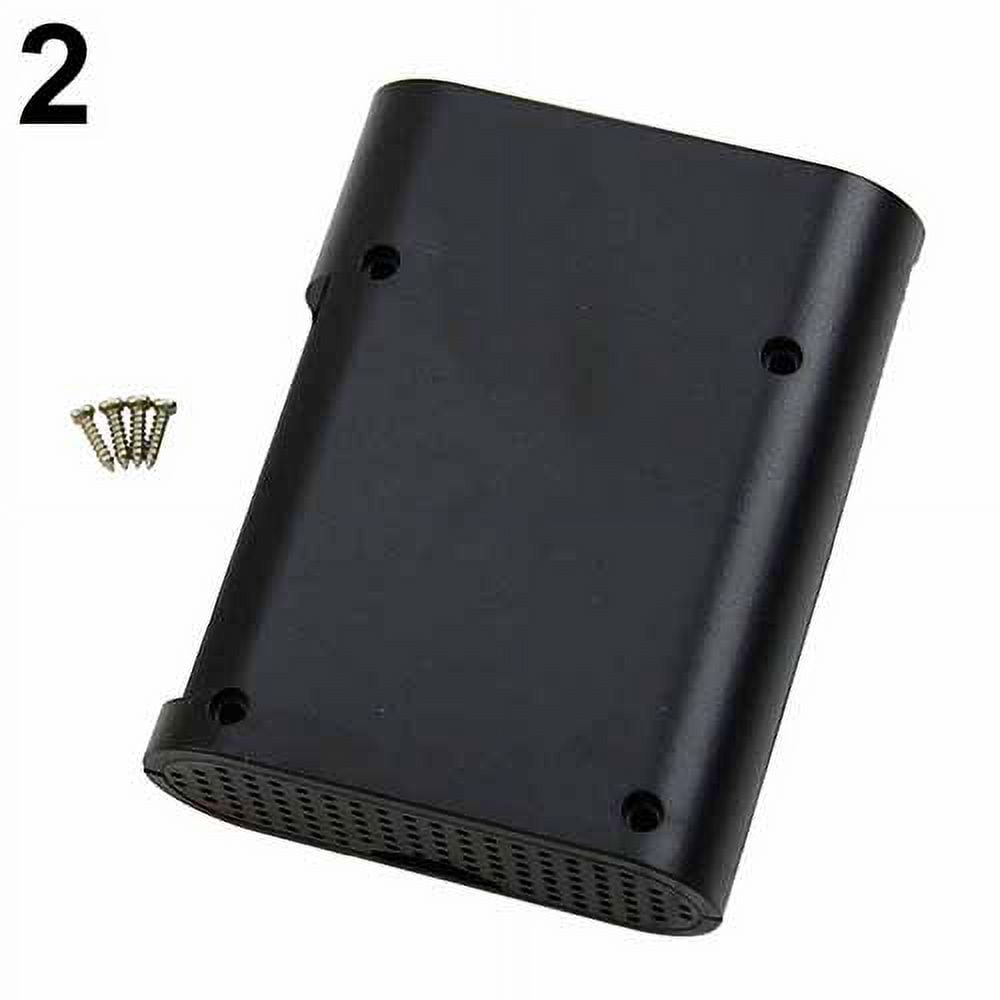 Black Raspberry Pi Case With Heatsinks - Protective Enclosure For Pi 3/2/B+ With Full Port Access