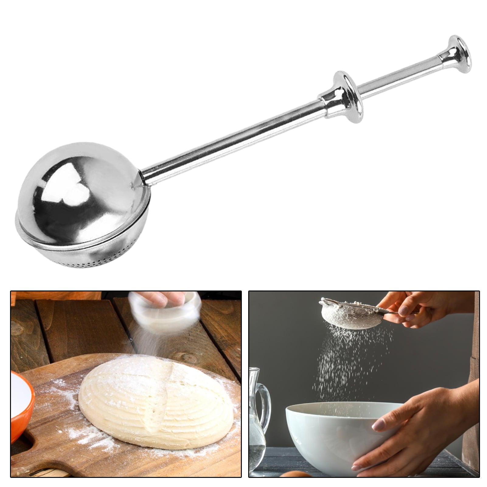 Chicmine Baking Sifter with Solid Sides Stainless Steel Flour Sifter