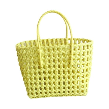 Chicmine Beach Bag Hollow Square Large Capacity Straw Portable Shopping Basket Storage Supplies