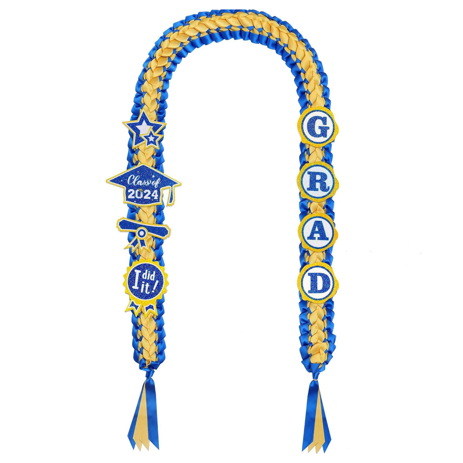 Chicmine Graduation Wreath Ribbon Lei 2024 Handmade Double Braided ...