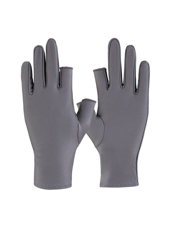 Half Fingers Gloves Super Soft Breathable Stretchy Friendly to Skin Ultra-Thin Block UV Spandex Summer Sunscreen Semi-Finger Riding Gloves Nail Supplies
