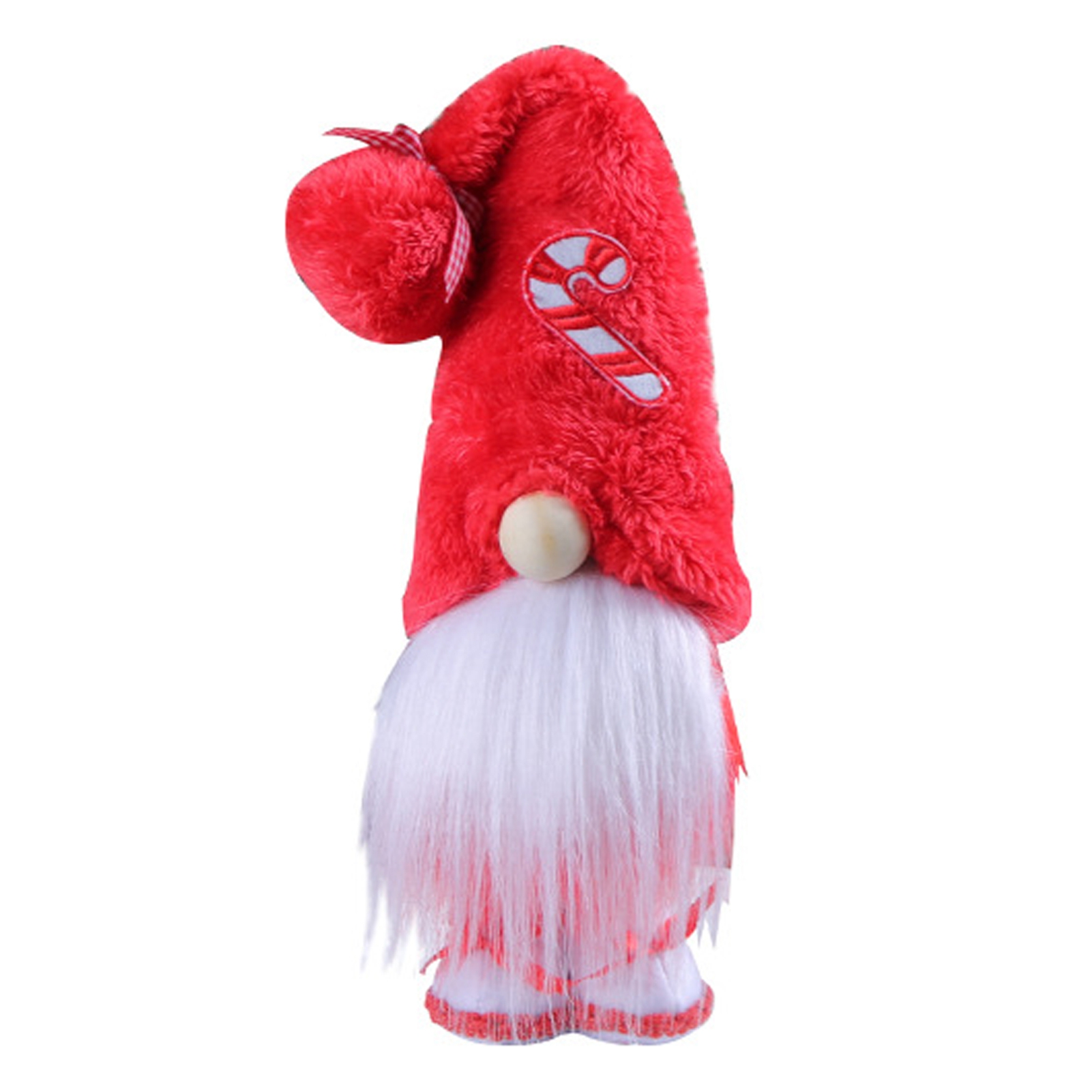 Chicmine Holiday Gnome Decoration Handmade Christmas Gnome with Plush Hat Candy Cane Adorable