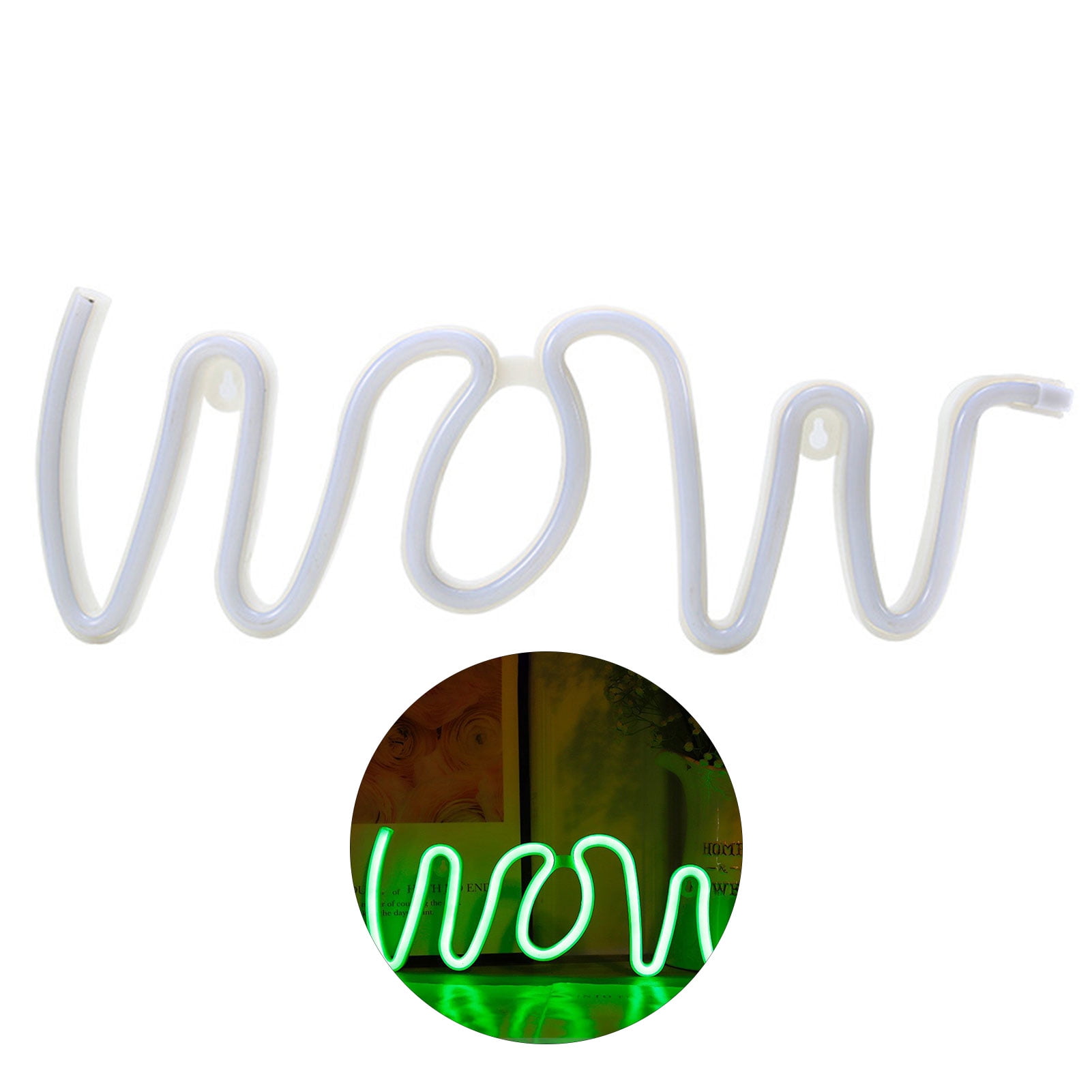 Chicmine LED Neon Sign Creative Shape Battery Operated Flicker Free Non