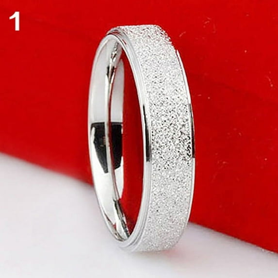 Chicmine Men Women Wedding Band Ring Stainless Steel Matte Ring Jewelry Couple Gift