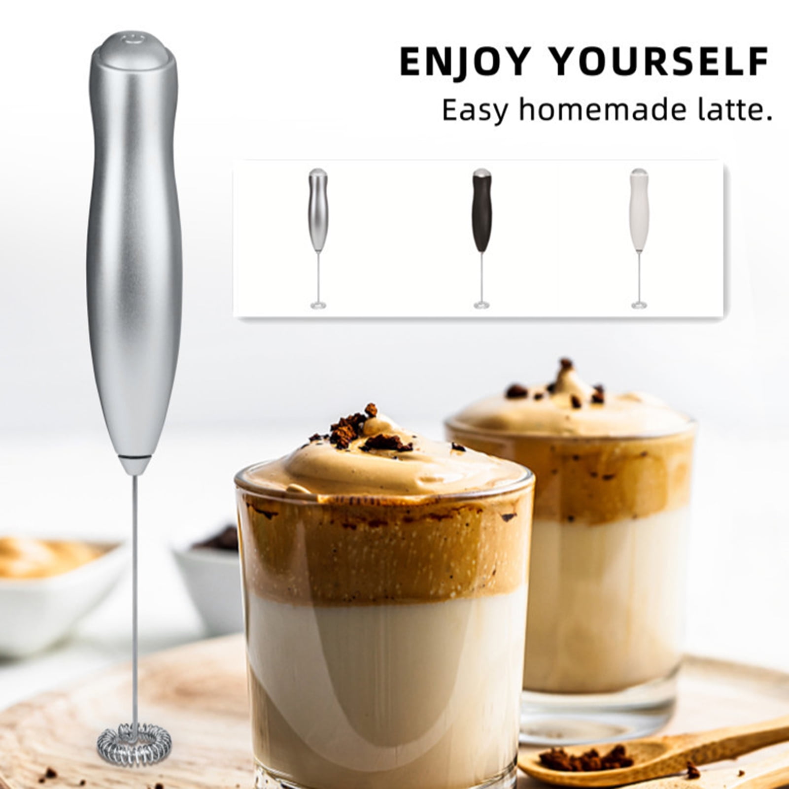 USB Rechargeable Electric Milk Frother, Powerful Handheld Milk Frother,  Mini Milk Foamer,Coffee Stirrer, Stainless Steel Drink Mixer For Coffee,  Lattes, Cappuccino,Matcha,Hot Chocolate, Portable Foam Maker,Electric  Wireless Blender Mini Coffee Maker