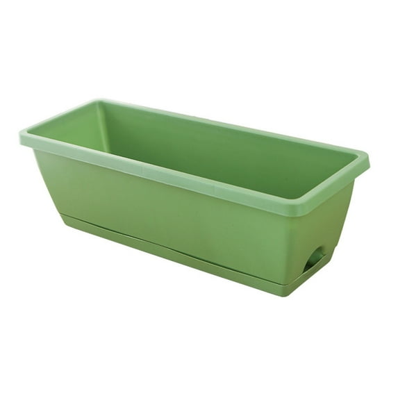 Chicmine Vegetable Planter Large Capacity Shatterproof Impact Resistance Smooth Edge Drain Hole Design Rectangular Flower Pot Windowsill Planter Box Garden Supplies
