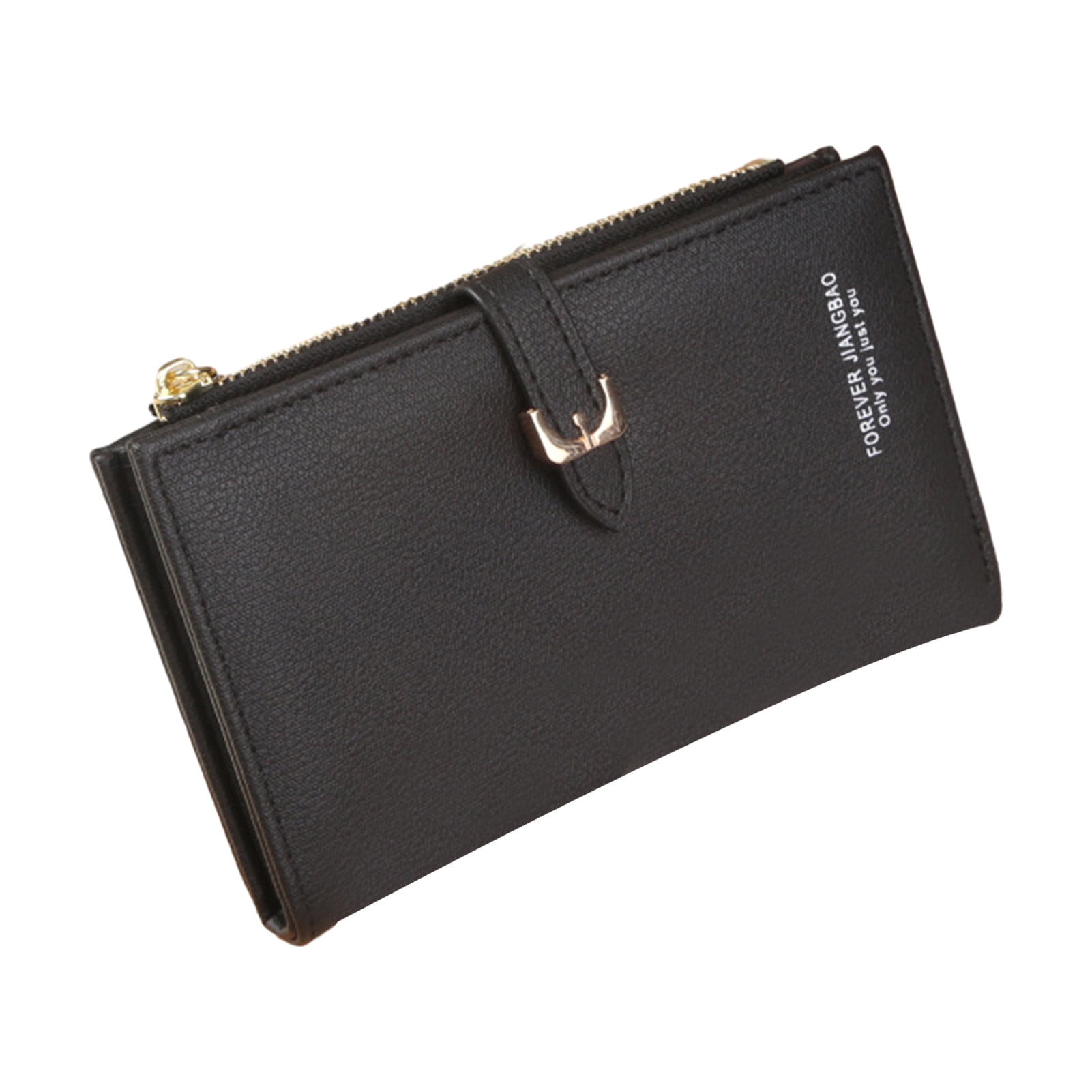 Chicmine Women Wallet Luxury Faux Leather Large Snap Button Zipper Bi fold Multi slots Card Holder Long Slim Coin Purse Money Case Bag Girls Gift Walmart