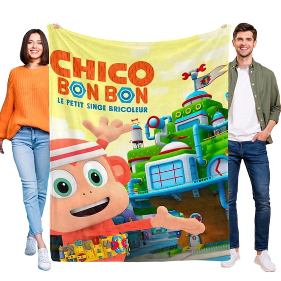 Chico Bon Bon Monkey with a Tool Belt-Anti-Pilling Flannel Blanket Soft Lightweight Plush Fuzzy Cozy Luxury Blanket for Home and Kitchen Use Perfect for Kids and Adults 40"*60"(100cm*150cm)