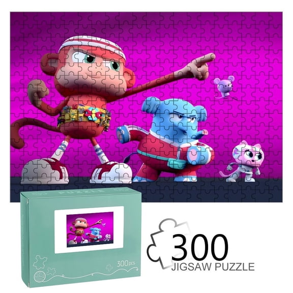 Chico Bon Bon Monkey with a Tool Belt-themed Wooden jigsaw Puzzle for home Decoration or gift for fans friend,family.300pc