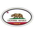 thumbnail image 1 of Chico City California State Flag | CA Flag Butte County Oval State Colors Bumper Sticker Car Decal 3x5 inches, 1 of 3