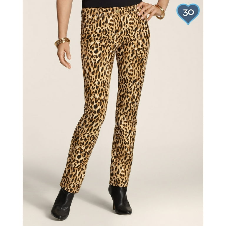 Chico s So Slimming Animal 5 Pocket Pants