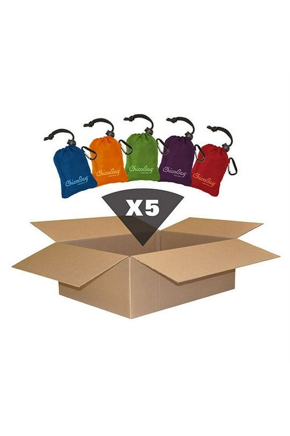 233224 Assorted Colors Original 25 Pack Reusable Shopping Bags 17" x 15"