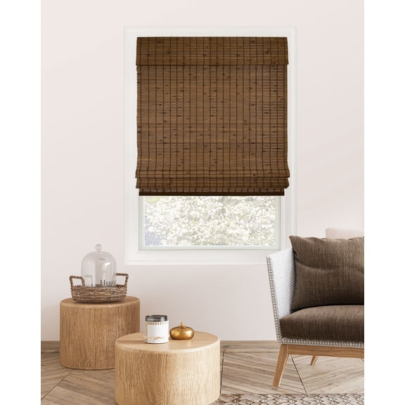 Open Box Chicology 23"W x 64"H Pinecone Cordless Bamboo Shades, Natural Woven Wood, Light Filtering, Safe for Kids & Pets