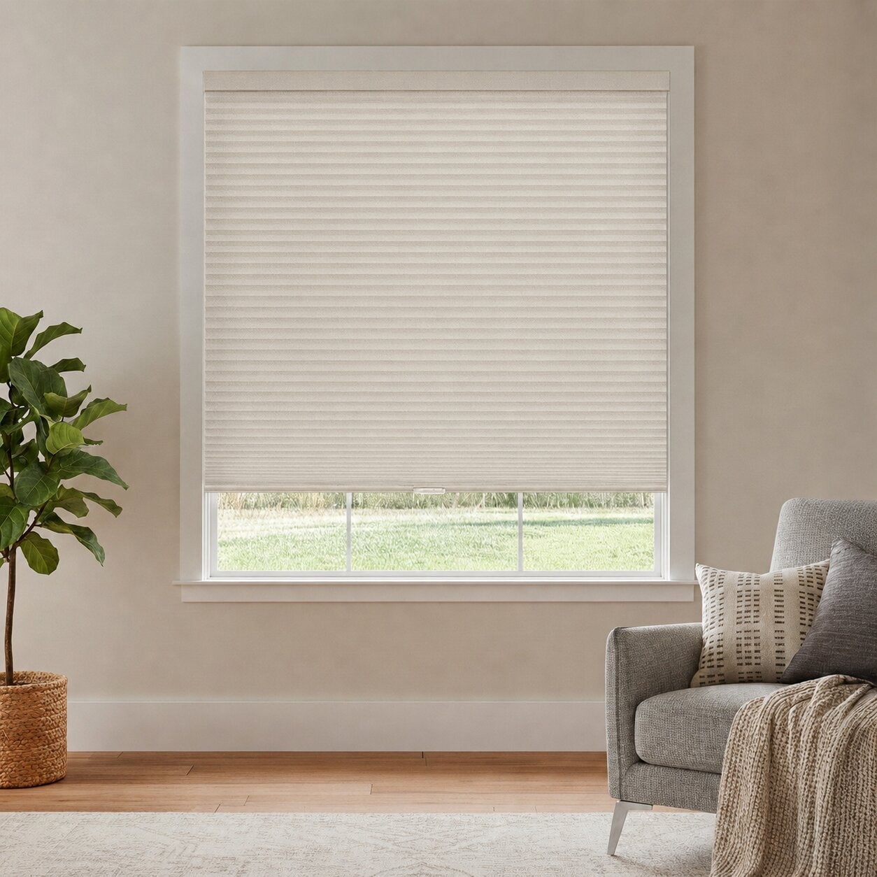 Chicology 26"W X 72"H Cordless Double Cell Cellular Shades Light Filtering Sand