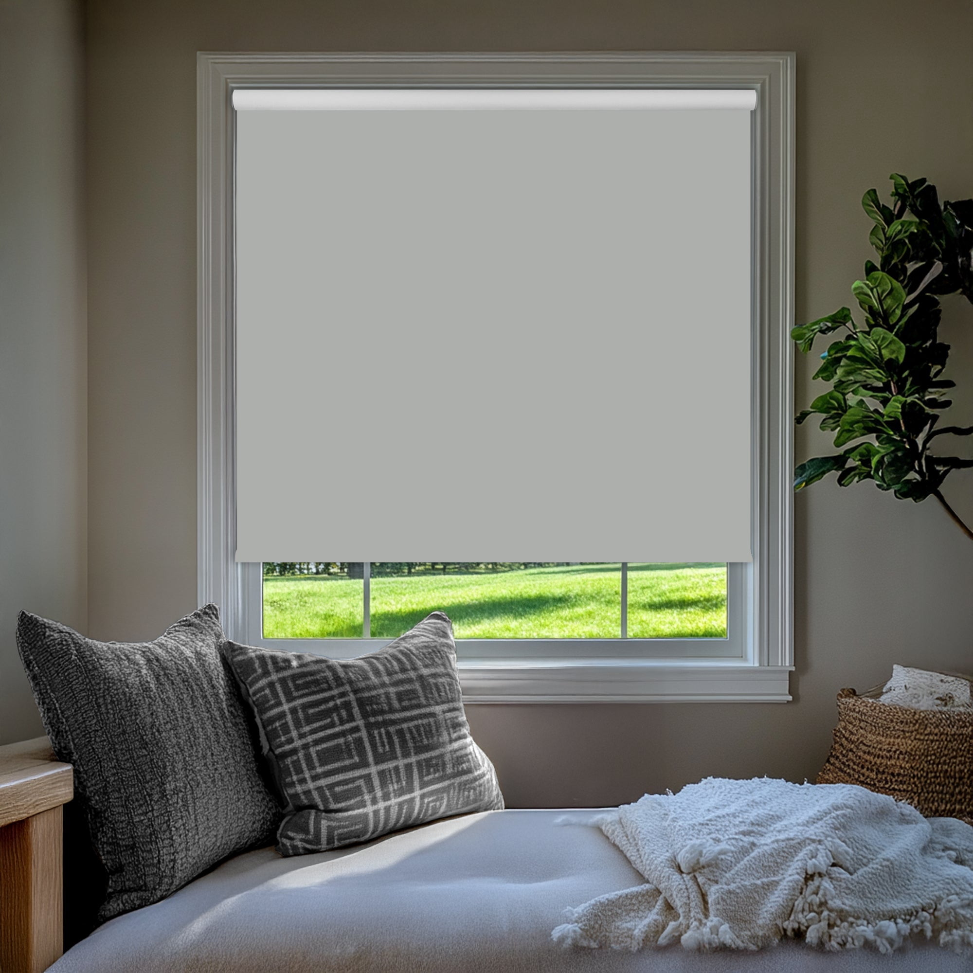 Chicology Blackout Roller Shades| Cordless Room Darkening Window Blinds |27"W X 64"H| Privacy Shades for Bedroom & Living Room | UV Protection | Gray