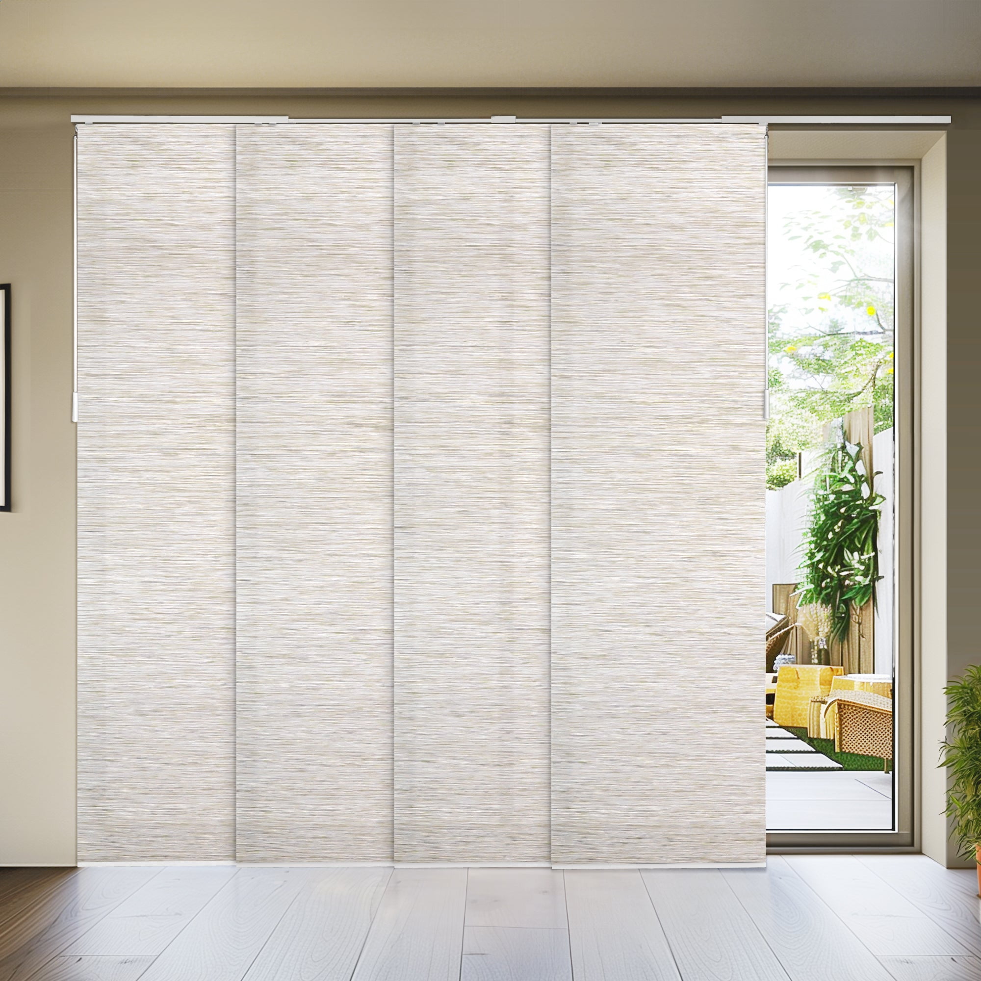 Chicology Adjustable Sliding Panel Window Blinds - Meshed Olive ...