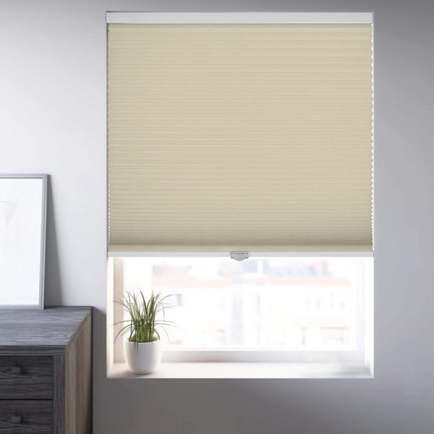 Chicology Beige Cordless Blackout Cellular Shades 67.5 in. W x 48 in. L