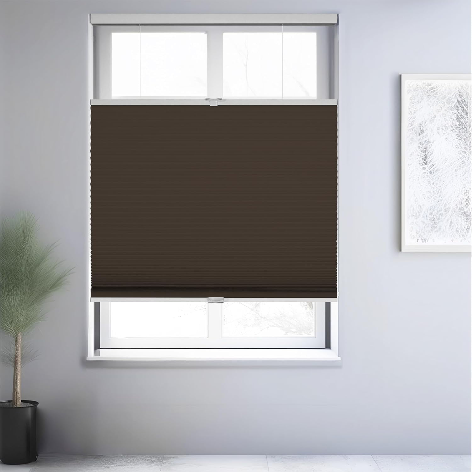 Chicology Brown Blackout Cordless Top Down Bottom Up Cellular Shades 41 in. W x 72 in. L
