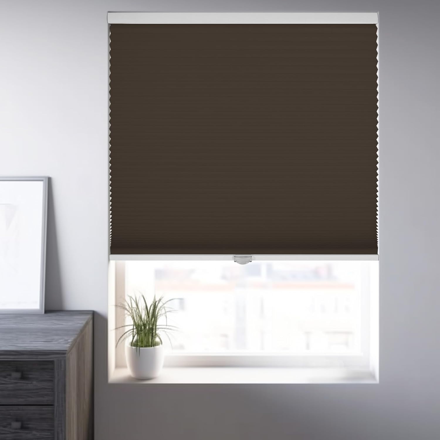 Chicology Brown Cordless Blackout Cellular Shades 68.5 in. W x 72 in. L