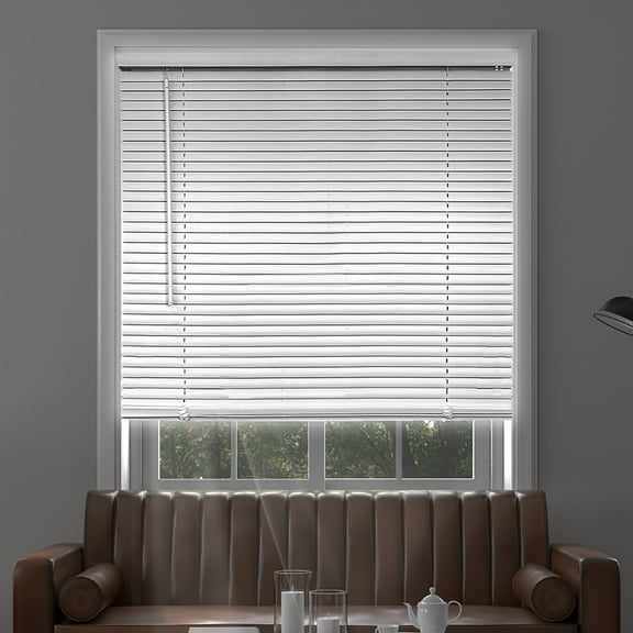Chicology 34"W X 60"H Midnight White Cordless Blackout 1" Slats Vinyl Mini Window Blinds
