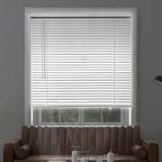 Chicology 61"W X 60"H Midnight White Cordless Blackout 1" Slats Vinyl Mini Window Blinds