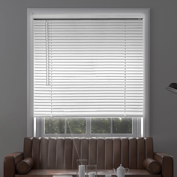 Chicology 69.5"W X 60"H Midnight White Cordless Blackout 1" Slats Vinyl Mini Window Blinds