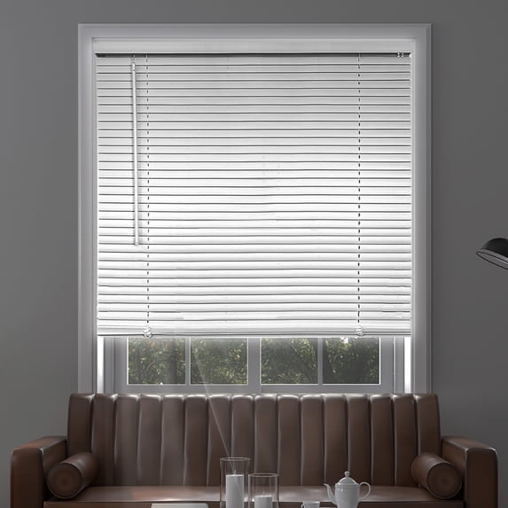 Chicology 77.5"W X 60"H Midnight White Cordless Blackout 1" Slats Vinyl Mini Window Blinds