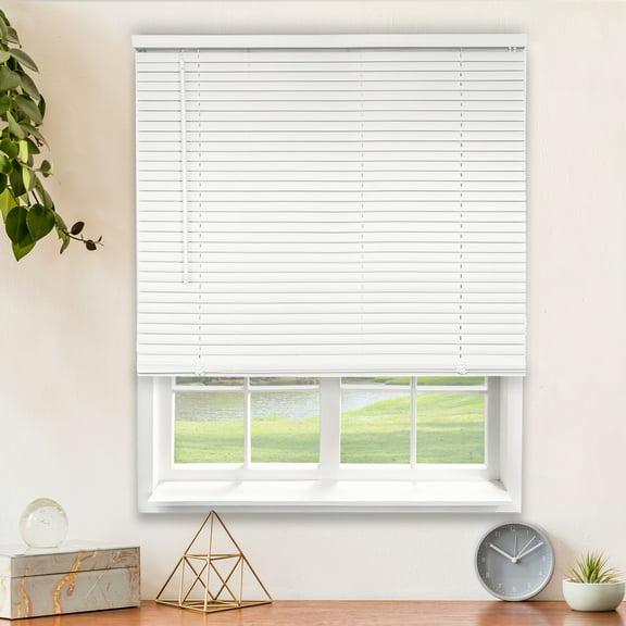 Chicology Cordless 1" Vinyl Mini Blinds White 61"W X 60"H
