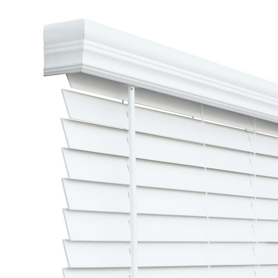 Chicology Cordless 2-in Faux Wood Blinds, Chelsea White (Commercial Grade) - 32"W X 60"H