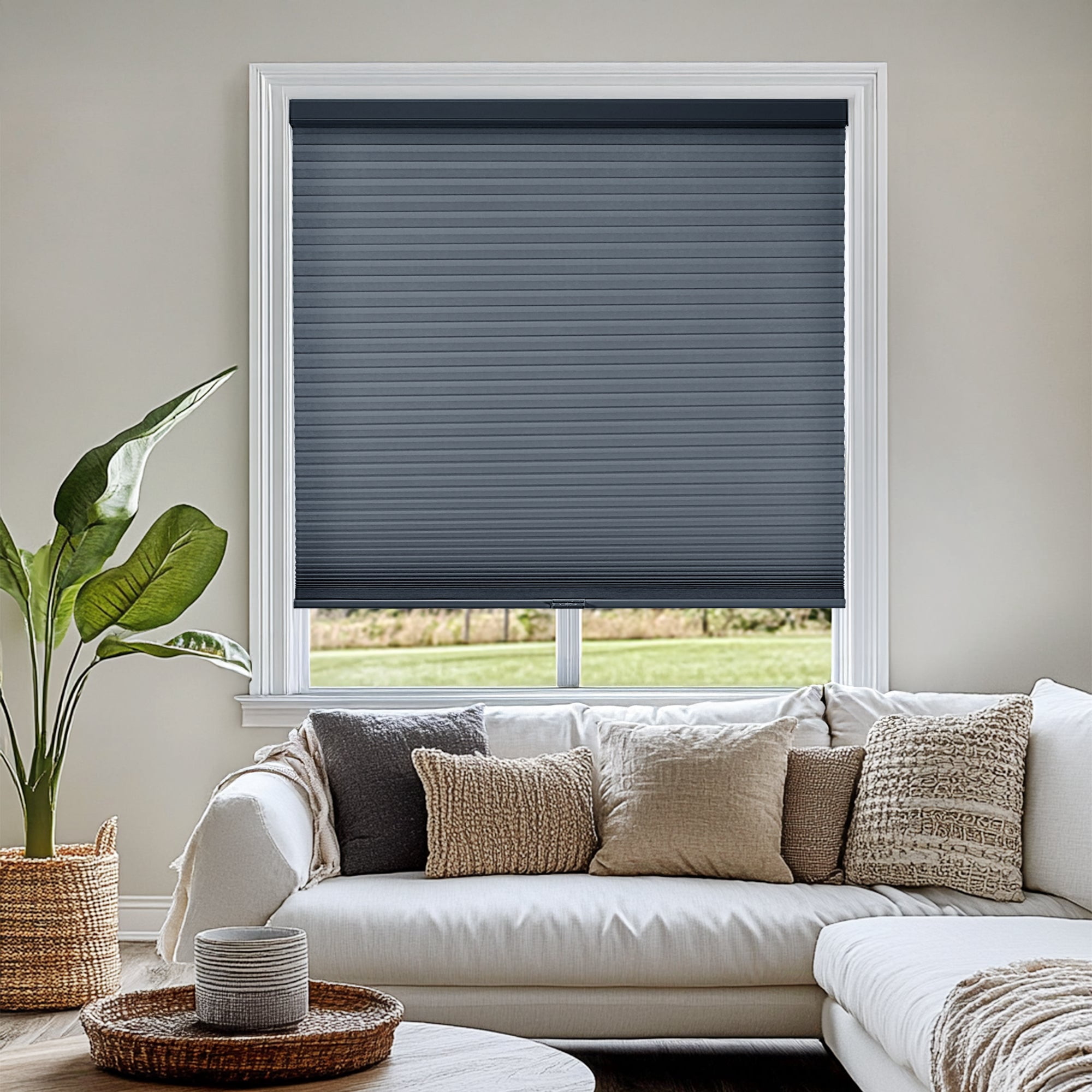 Chicology Light Filtering Cellular Shade, Morning Ocean, 59.5"W X 64"H
