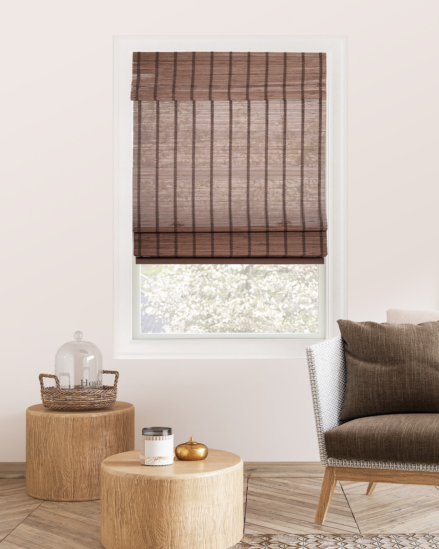 Chicology 35"W x 64"H Bear Cordless Bamboo Window Shades, Light Filtering, Safe for Kids & Pets