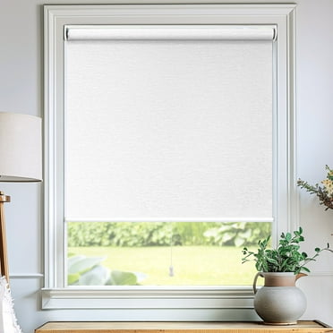 Chicology 21"W X 72"H Chalk White Cordless Polyester Roller Shades – Light Filtering, Safe for Kids & Pets