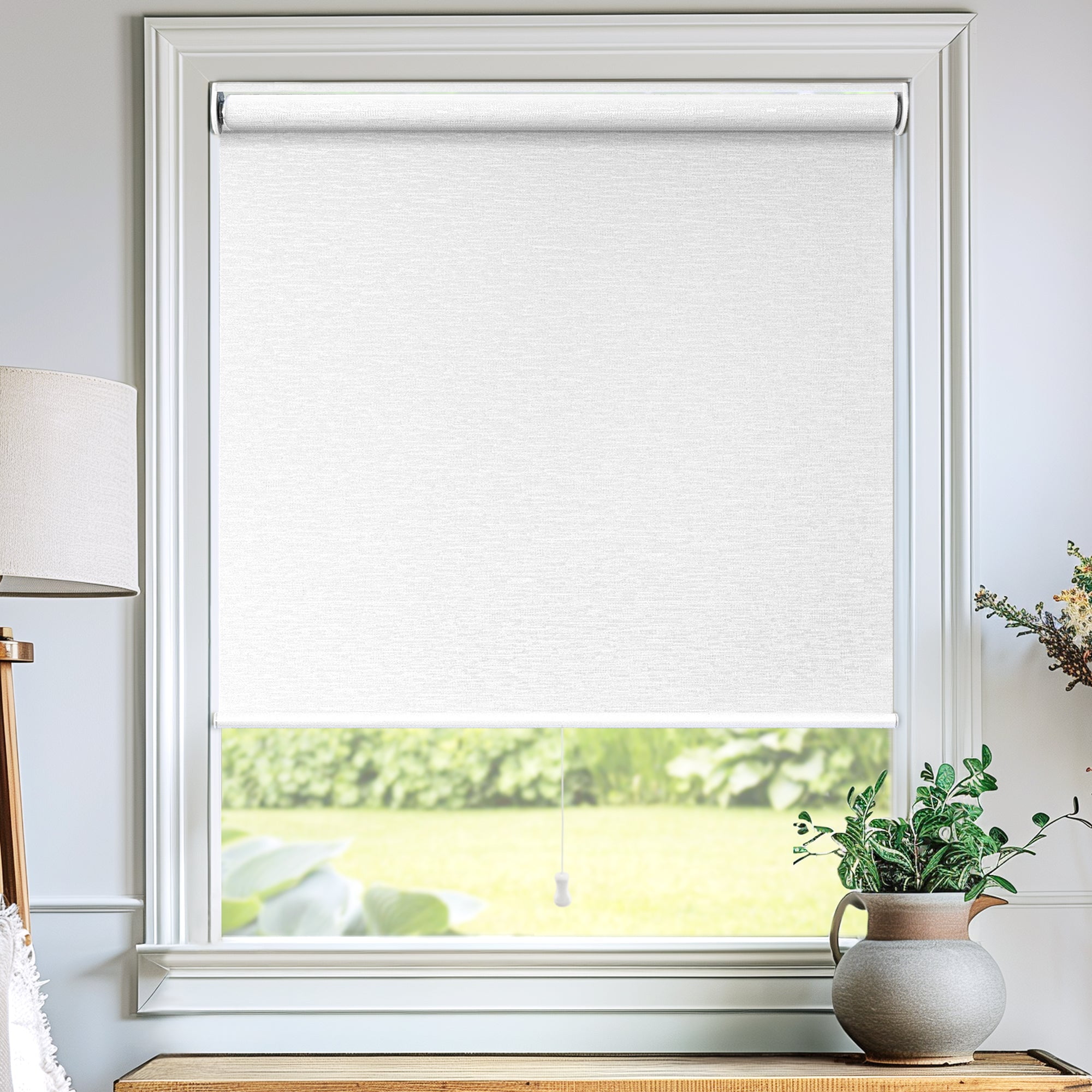 Chicology Roller Shades | Cordless Room Darkening and Light Filtering Window Blinds |28"W X 72"H| Privacy Shades for Bedroom & Living Room | Easy Install | Chalk White
