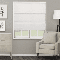 Chicology Cordless Roman Shade, Light Filtering, Ridgewood Ultra White, 23"W X 72"H