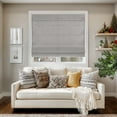 thumbnail image 1 of Chicology Cordless Roman Shade, Light Filtering, Belgian Denim, 39"W X 64"H, 1 of 9