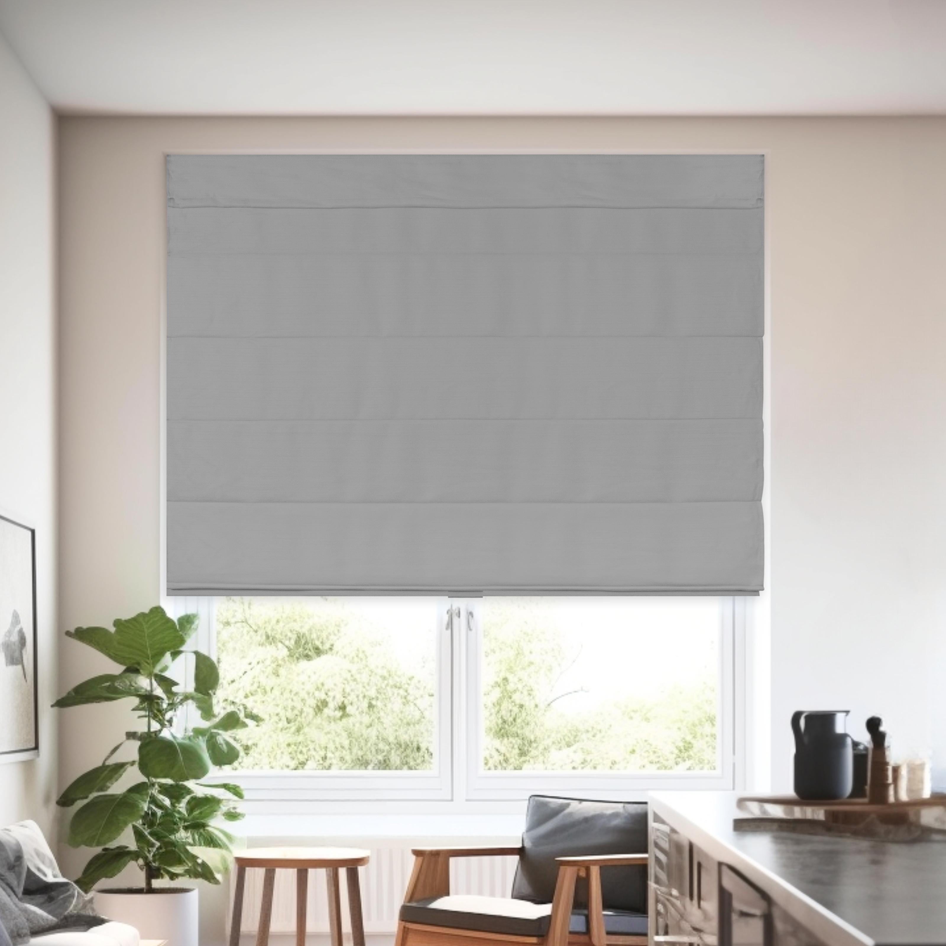 Chicology Cordless Roman Shades, Gray (Textured), 39"W X 64"H