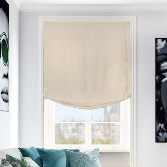 Chicology Cordless Roman Shades, Ivory (Relaxed), 31"W X 64"H