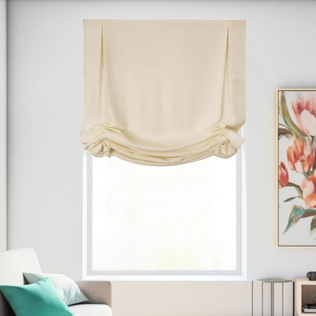 Chicology Cordless Roman Shades, Ivory (Tulip), 35"W X 64"H