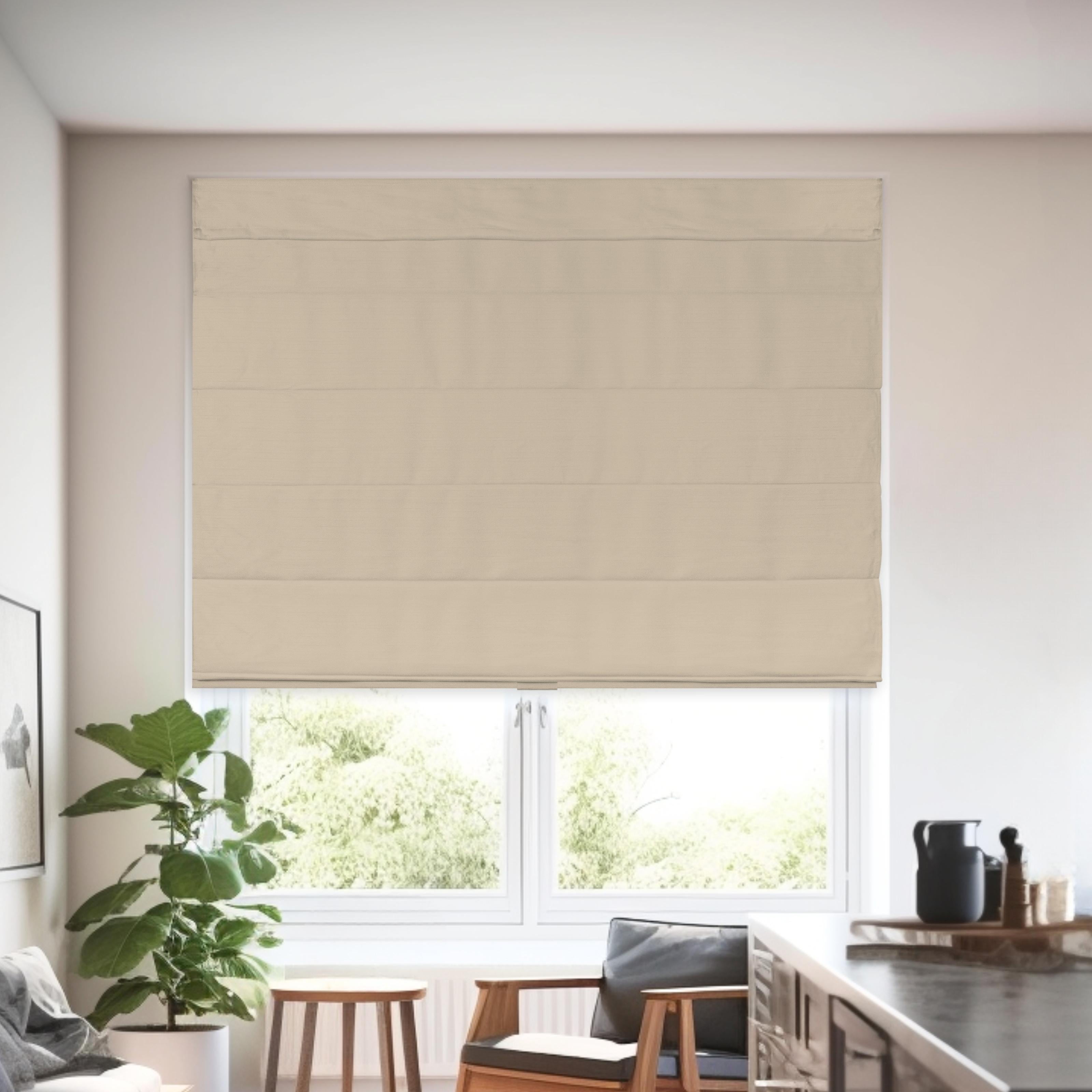 Chicology Cordless Roman Shades, Khaki (Textured), 31"W X 64"H
